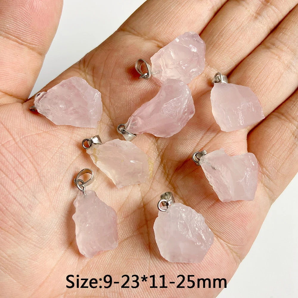 5 stücke Natürlichen Rauhen Stein Anhänger Unregelmäßige Form Healing Amethysten Labradorit Agat Quarz Anhänger Für DIY Handgemachte Halskette