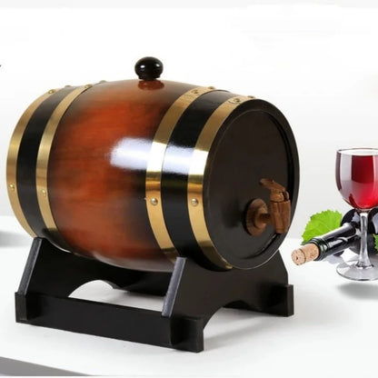 JUSTINLAU 1,5/3 l Weinfass-Whiskyfass aus Holz mit Ständer, Bunge und Zapfen, Whiskyfassspender zur Aufbewahrung von Cocktailfassen