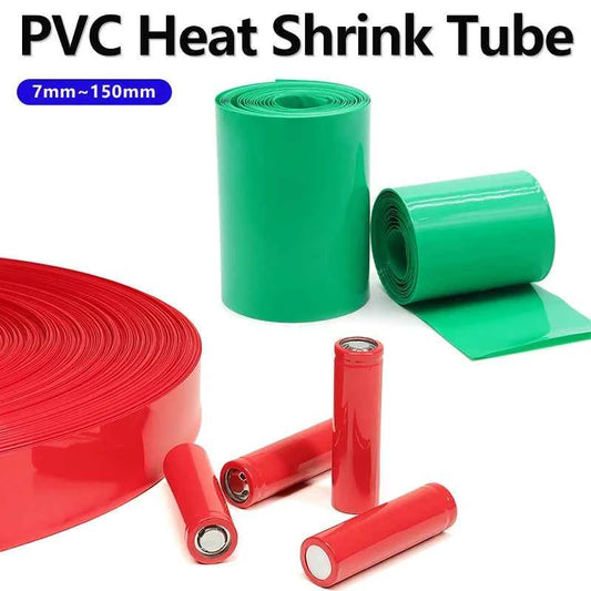 3/5 Meter grün/rot 7 mm ~ 150 mm PVC-Schrumpfschlauch 18650 Lithium-Batteriepack, isolierte Folie, Schutzhülle, Kabelhülse