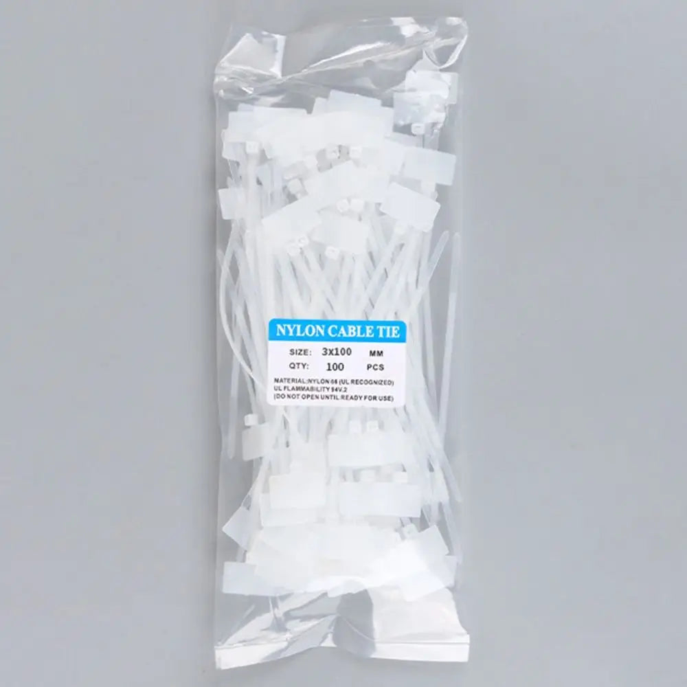 100 Stück Kunststoff-Etiketten-Mesh-Drahtmarkierungen, selbstsichernde Kabelbinder, Etiketten, Kabelbinder, bunte Etiketten, Nylonbinder, Kabeletiketten