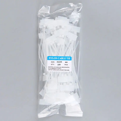 100 Stück Kunststoff-Etiketten-Mesh-Drahtmarkierungen, selbstsichernde Kabelbinder, Etiketten, Kabelbinder, bunte Etiketten, Nylonbinder, Kabeletiketten