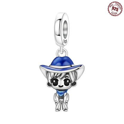 Charakter-Serie, 925er-Sterlingsilber, modisches Mädchen-Paar, Hochzeits-Charms, passend für DIY-Armbänder, Halsketten, exquisite Geschenk-Paarung