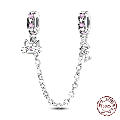 Sicherheitskette Libelle Schmetterling 925er Sterlingsilber Original Marienkäfer Kolibri Charm DIY Schmuckherstellung für Armband Armreif