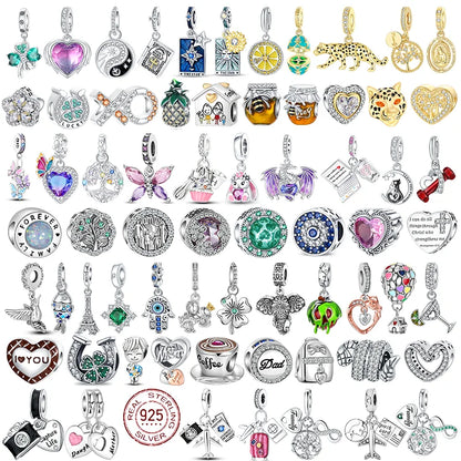 925 Sterling Silber Familie Schmetterling Flugzeug baumeln Perlen passen original Pandora Charms Armbänder DIY Perle Frauen Schmuck herstellung