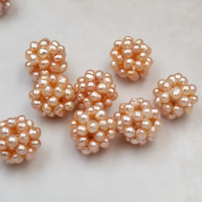 12mm 16mm Blumenkugel Perlen Handgeflochtener Schmuck DIY für Halskette Ohrringe Barock Elegante natürliche Süßwasserperlen