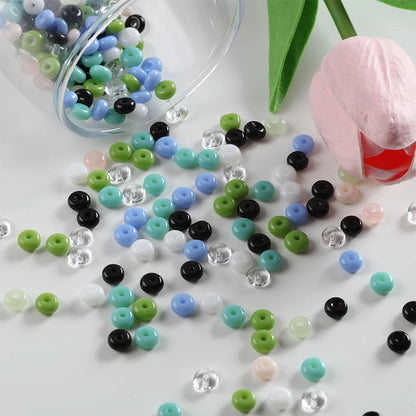 50/100 stücke 3x6mm Neue Glas Seed Bead Abacus Form Spacer Lose Perlen für DIY Schmuck Machen armband Halskette Charms Zubehör
