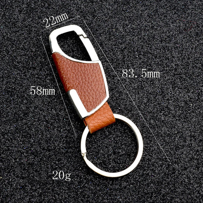 1 Stück Einfacher, Moderner und Kreativer Zinklegierung-Leder-Schlüsselanhänger, Unisex Metall-Taillen-Schlüsselanhänger, Geschenk-Schlüsselring, Auto-Schlüsselanhänger
