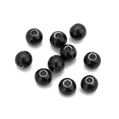 Edelstahl 3mm 4mm 5mm 6mm 8mm Roségold Farbe Schwarz Spacer Perlen Charm Lose Perlen DIY Armbänder Perlen für Schmuckherstellung