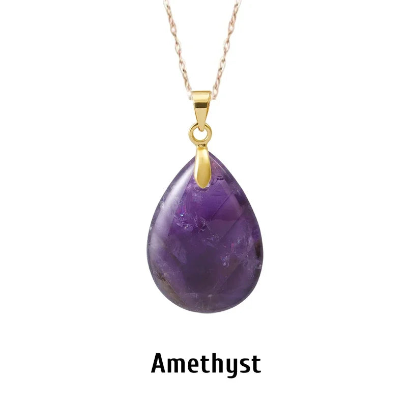Naturstein Kristall Anhänger Teardrop Mode Halskette für DIY Halskette Ohrringe machen Schmuck Weihnachten Freundschaft Geschenk