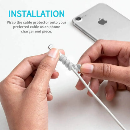 USB-Kabelschutz, Ladekabel, Spirale, Silikon, Schutzhülle, Kabelende, Kabelabdeckung, Sparer für Telefon, Uhr, Ladekabel