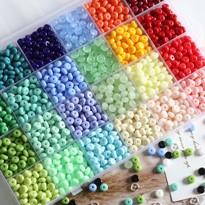 50/100 stücke 3x6mm Neue Glas Seed Bead Abacus Form Spacer Lose Perlen für DIY Schmuck Machen armband Halskette Charms Zubehör
