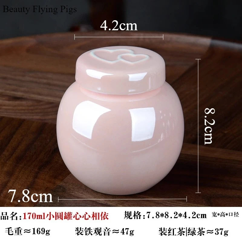 1 Piece Pink Ceramic Urn with Claw Print for Ashes, Small Cat and Dog Ceramic Ash Storage Jar, Pink Pet Hair Jar, Pet Funeral Supplies