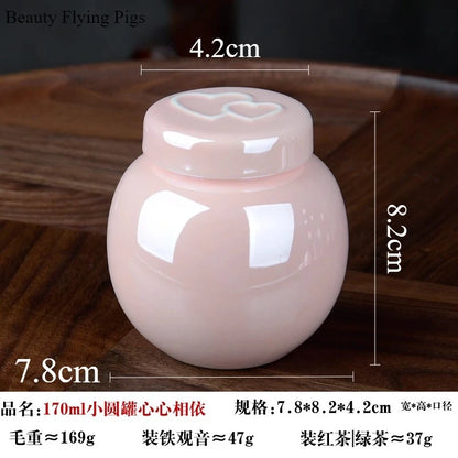 1 Piece Pink Ceramic Urn with Claw Print for Ashes, Small Cat and Dog Ceramic Ash Storage Jar, Pink Pet Hair Jar, Pet Funeral Supplies