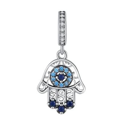 Blaue Serie 925 Sterling Silber Eidechsen-Herz Roboter Kaffee Mit Blumen Charms Passend für DIY Armband Halskette Casual Party Geschenke