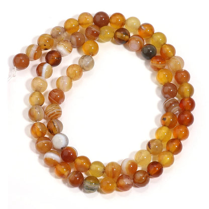 1 Strang Natursteinperlen Bernsteinfarbene Achatperlen Runde lose Perlen für DIY Schmuckherstellung Halskette Armband Großhandel