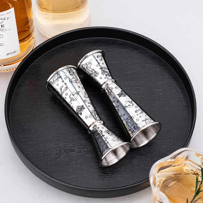 Edelstahl-Cocktail-Jigger, 30/60 ml, doppelseitiger Messbecher, Barkeeper, Werkzeug, Bar-Zubehör, Gold, Silber, Kupfer, 20/40 ml Becher