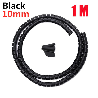 2M/1M Flexible Spirale Kabel Draht Schutz Kabel Organizer Computer Kabel Schutzhülle Rohr Clip Organizer Management werkzeuge 16/10mm