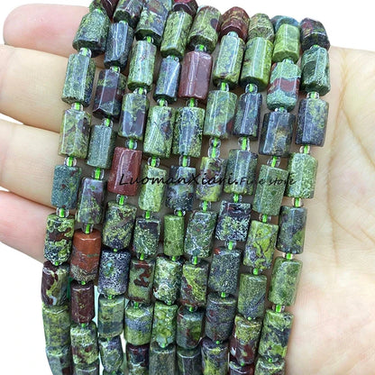 8x12mm Naturstein Grüner Malachit Unregelmäßiger Zylinder Lose Distanzperlen für Schmuckherstellung Diy Armband Charms Zubehör