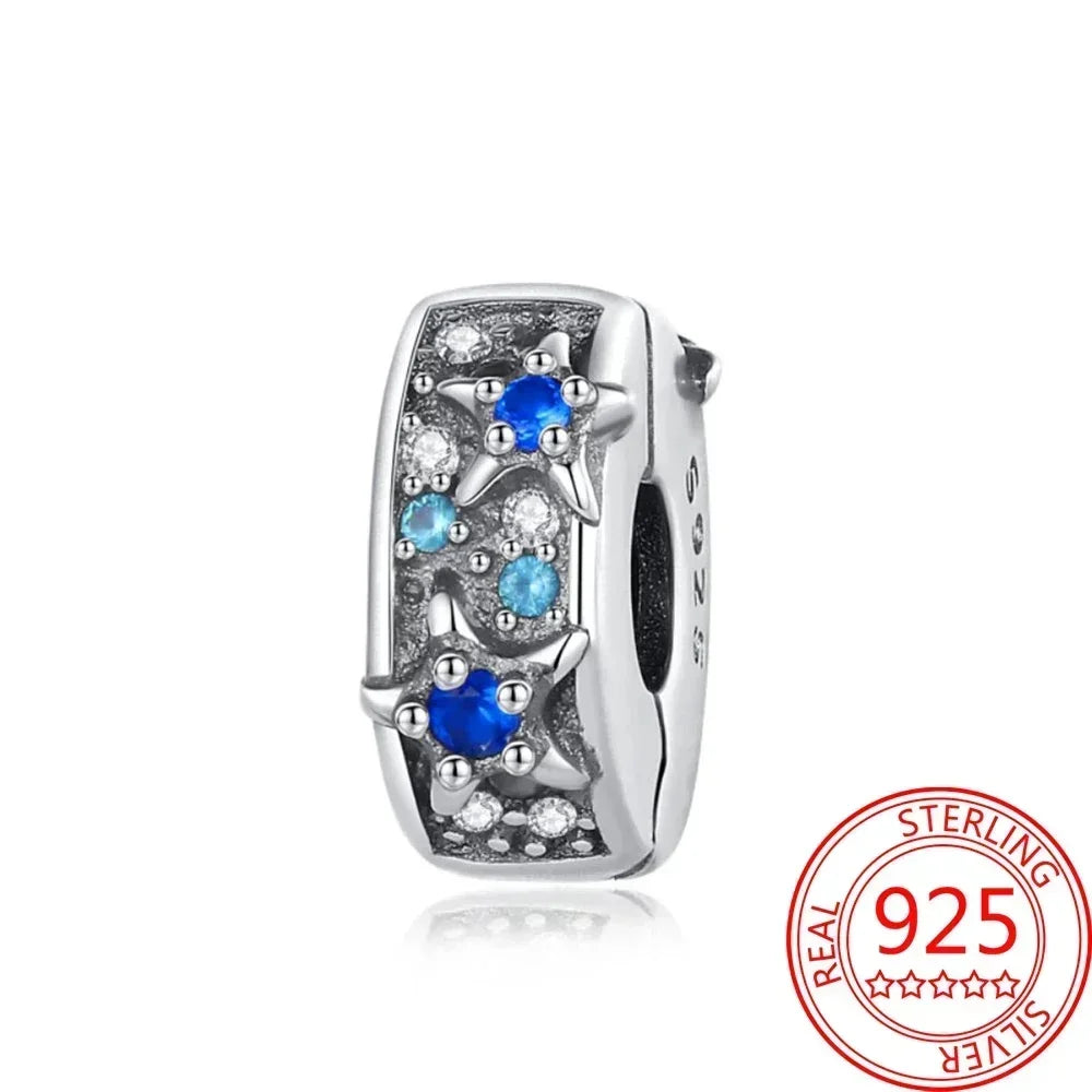Charms-Anhänger aus 925er-Sterlingsilber mit blauen Ozean-Serie, passend für das DIY-Armband der Marke, Damenschmuck, Geschenke für Freundin