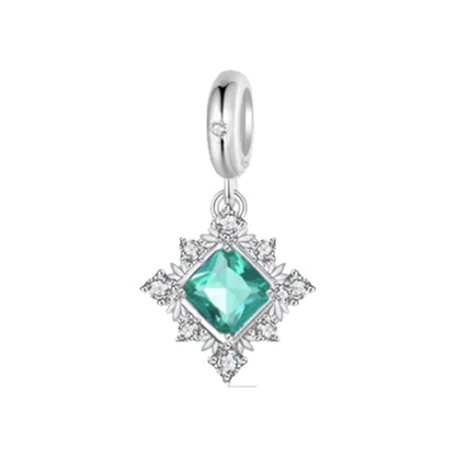Anhänger aus 925er-Sterlingsilber, grüne Serie, Blumenbaum, Apfel-Anhänger, DIY, feine Perlen, passend für Original-Charms-Armbänder, Damenschmuck, Diy