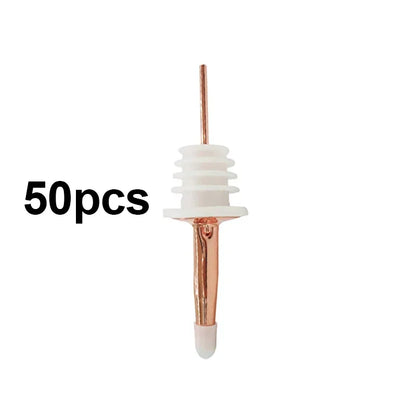 50Pcs Weinausgießer mit Gummi Staub Kappen Edelstahl Alkohol Dispenser Liquor Tüllen Flasche Ausgießer