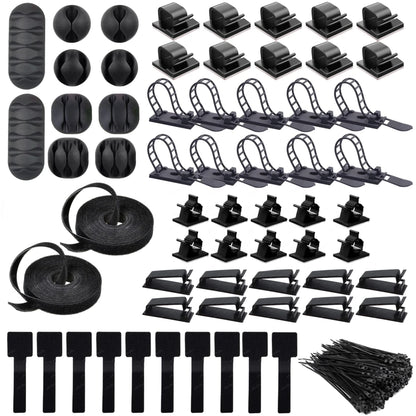 162-teiliges Set, Kabel-Organizer, Kabelwickler, flexible Kabelmanagement-Clips für Maus, Kopfhörer, TV, Büro, Heimelektronik