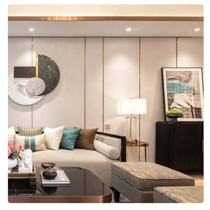 5M/Rolle Edelstahl flache dekorative Linien Silber Titan Gold Hintergrund selbstklebende Wandaufkleber Wand Decke Kantenstreifen