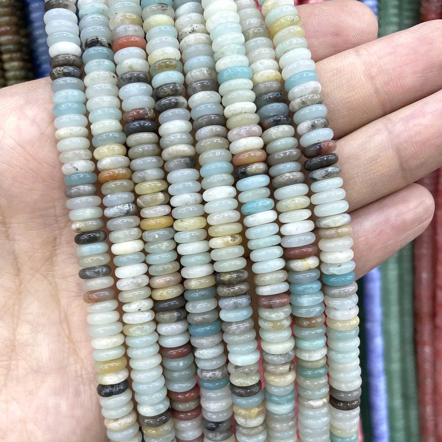 Naturstein Rondelle 2X6mm Türkise Quarz Jaspis Achate Flache Runde Spacer Perlen für Schmuckherstellung DIY Armband Zubehör