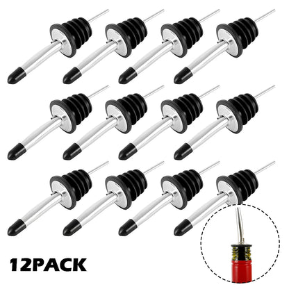 12Pcs Edelstahl Schnaps Flasche Ausgießer Flasche Düse Ausgießer Öl Fluss Wein Flasche Ausgießer Stopper Küche Bar Zubehör