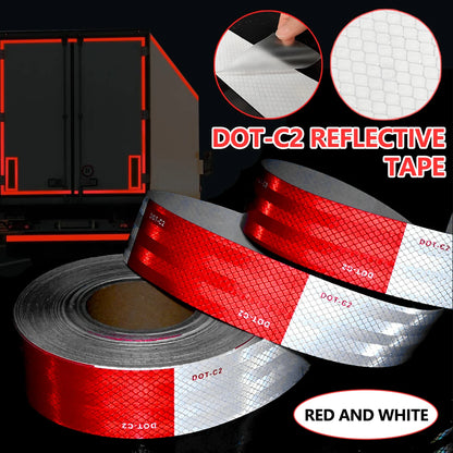 Reflektierendes Sicherheitsband DOT-C2, PET-Material, rot und weiß, wasserdicht, Sonnenschutz, starke Reflexion, Warnband für Sicherheit