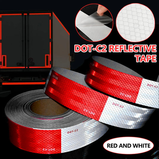 Reflektierendes Sicherheitsband DOT-C2, PET-Material, rot und weiß, wasserdicht, Sonnenschutz, starke Reflexion, Warnband für Sicherheit