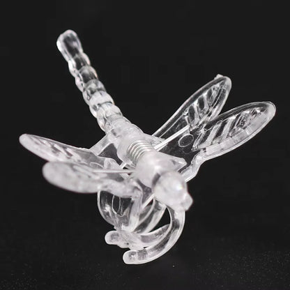 100–10 Stück Garten, transparent/grün, 36 x 36 mm, 4 Klauen, Libellenpflanze, festes Wachstum, Kletterrebe, Blumenstiele, dekorative Dekoration