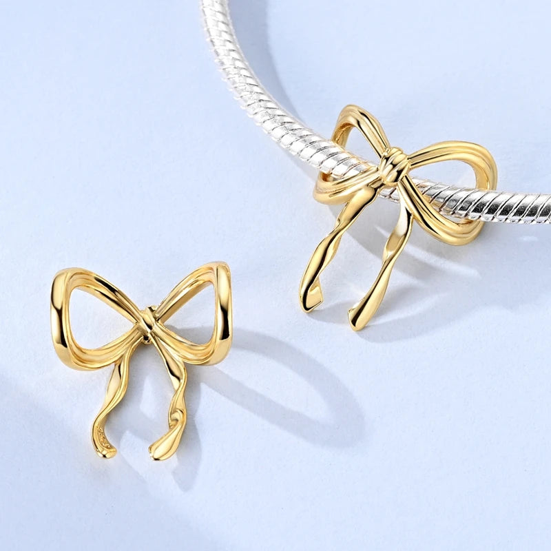 Gold-Serie, DIY-Charms, Original-Charms aus 925er-Sterlingsilber mit eingelegtem Zirkonium, Sonnen- und Leoparden-Anhänger, passend für Armbänder, Schmuck, Geschenkmarkierung