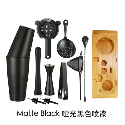 Cocktail Shaker Bar Set: 2 Gewichteten Boston Shaker, Cocktail Sieb Set,Jigger,Muddler und Löffel, eis Tong und 2 Flasche Ausgießer