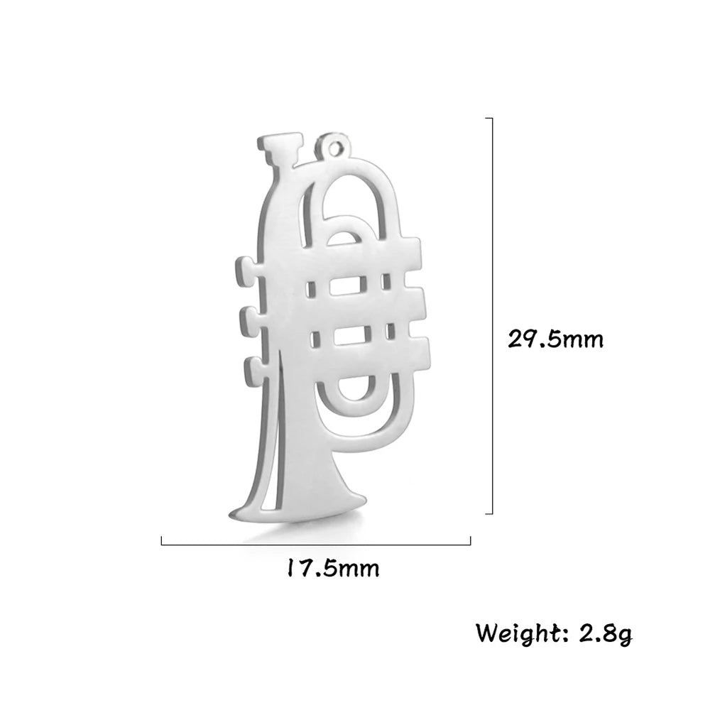 Teamer 5 teile/los Musik Note Musical Instrument Anhänger Edelstahl Charms Für Halskette Armband Herstellung Von Schmuck Großhandel Neue