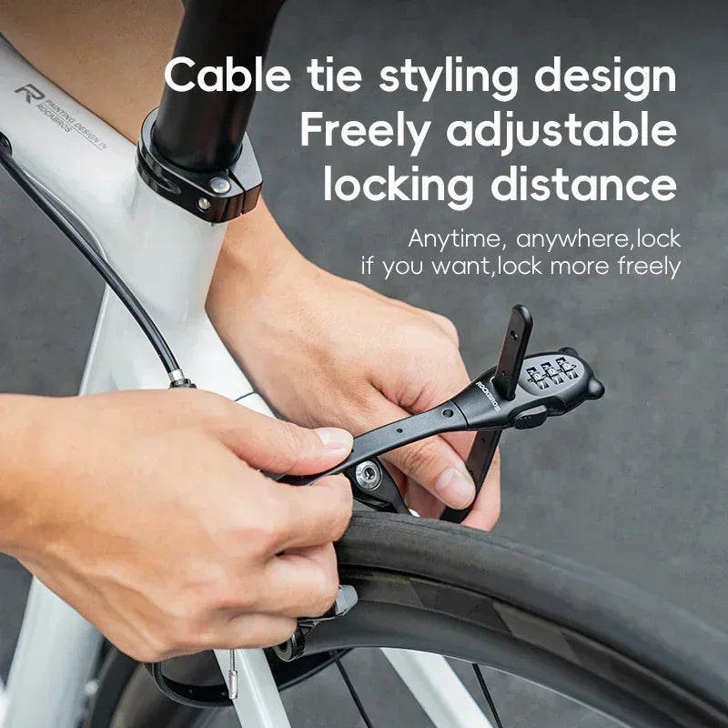ROCKBROS Passwort Motorrad Helm Schloss Edelstahl Nylon Mantel Zinklegierung Zylinder Tragbare Anti-diebstahl Fahrrad Kabelbinder