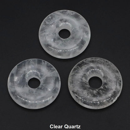 30 mm Donut-Naturstein, Heilkristall, Amethyst, Amazonit, Achat, Quarz, Edelstein für Kunsthandwerk, Zubehör, Glücksgeschenke