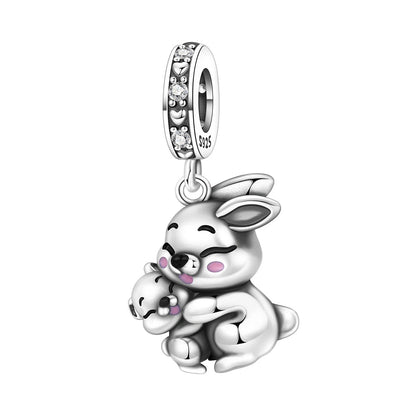 Exquisiter 925 Sterling Silber Panda Chamäleon Waschbär, Koi Welpen Tier-Anhänger Passend für DIY Armband Halskette Premium Party Geschenke