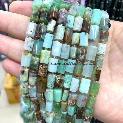 8x12mm Naturstein Grüner Malachit Unregelmäßiger Zylinder Lose Distanzperlen für Schmuckherstellung Diy Armband Charms Zubehör