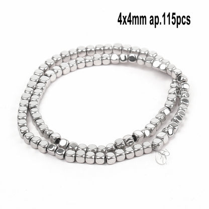 Großhandel AAA Rhodium Hämatit Perlen Charms Herz Stern Rohr Facettierte Runde Unregelmäßige Geometrische Form Perlen Für Schmuck Machen