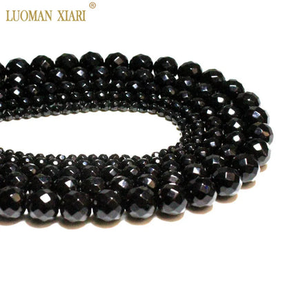 Großhandel Schwarz Onyx Achat Runde Naturstein Perlen Für Schmuck Machen DIY Armband Halskette Charms 4/6/8/10/12/mm Strang 15''