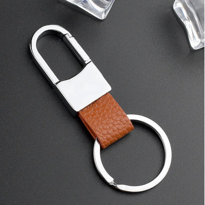 1 Stück Einfacher, Moderner und Kreativer Zinklegierung-Leder-Schlüsselanhänger, Unisex Metall-Taillen-Schlüsselanhänger, Geschenk-Schlüsselring, Auto-Schlüsselanhänger