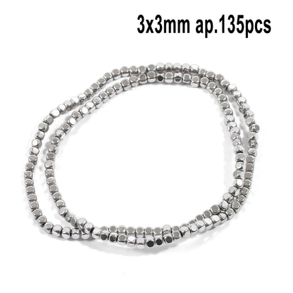 Großhandel AAA Rhodium Hämatit Perlen Charms Herz Stern Rohr Facettierte Runde Unregelmäßige Geometrische Form Perlen Für Schmuck Machen