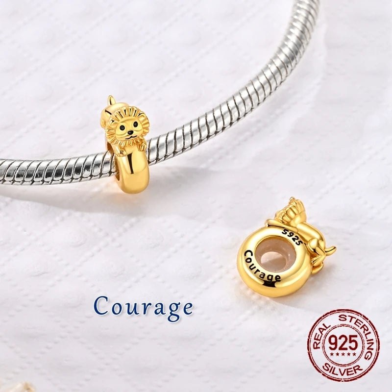 Clip-Perle mit Tiermotiv, 925er-Sterlingsilber, Löwe, Tiger, Elefant, Hund, Positionierungsperle, passend für Original-Armbänder, DIY-Schmuck