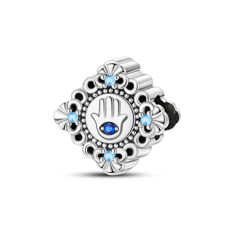 Blue Series Charm-Anhänger aus 925er-Sterlingsilber, Saphir, Baum des Lebens, Flasche, Elefant, Planet, Ozean, Herz, passend für DIY-Armbänder, Halsketten, Geschenke