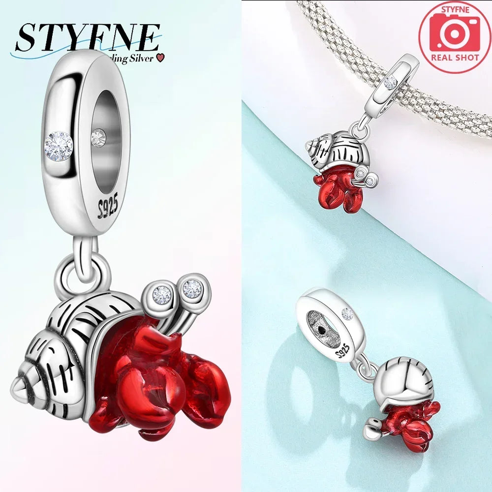 Heißer Verkauf 925 Sterling Silber Ozean Welt Serie Meeresschildkröte Seestern Kleine Krabbe Krake Charms Bead Fit 925 Armband DIY Schmuck