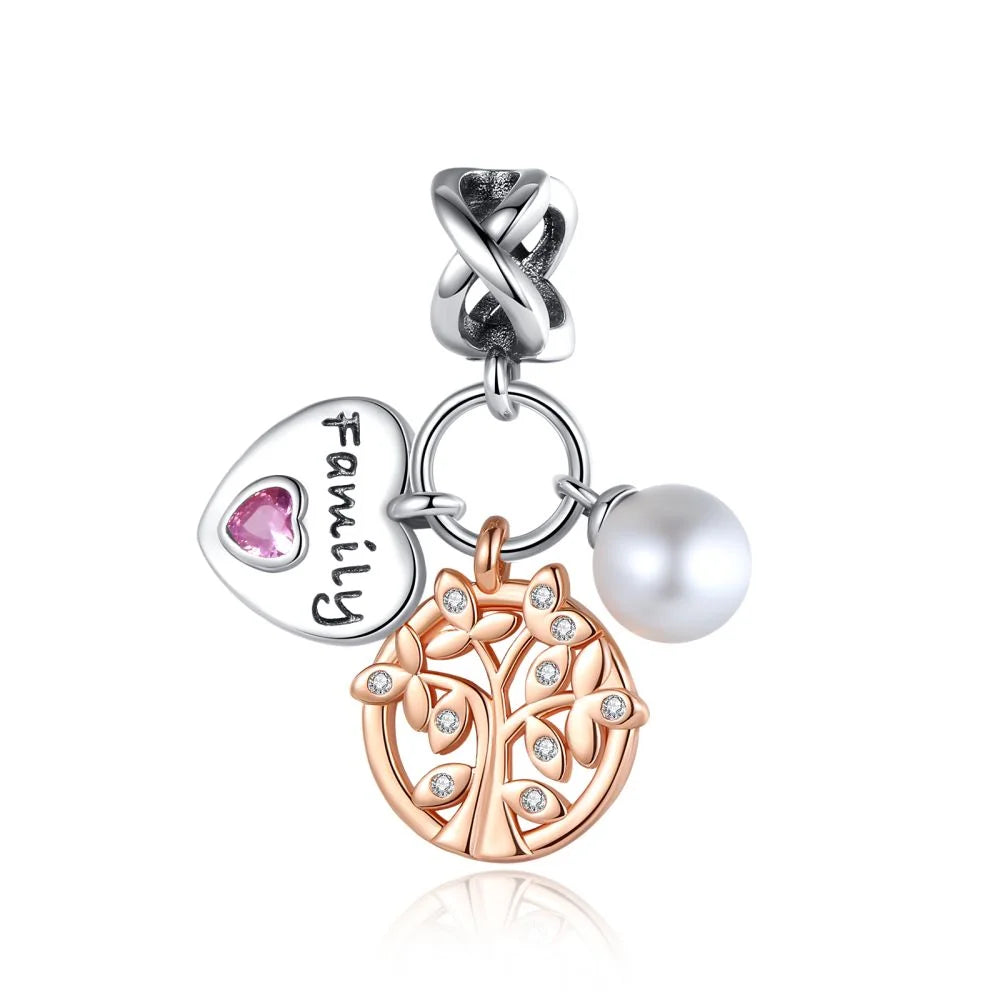 Wunderschöner Charm-Anhänger aus 925er-Sterlingsilber mit grünem Baum des Lebens, passend für DIY-Armband-Halskette. Ein Geschenk der Erlösung, das den Weg führt
