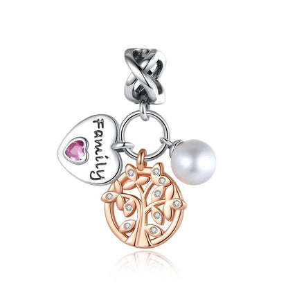 Wunderschöner Charm-Anhänger aus 925er-Sterlingsilber mit grünem Baum des Lebens, passend für DIY-Armband-Halskette. Ein Geschenk der Erlösung, das den Weg führt
