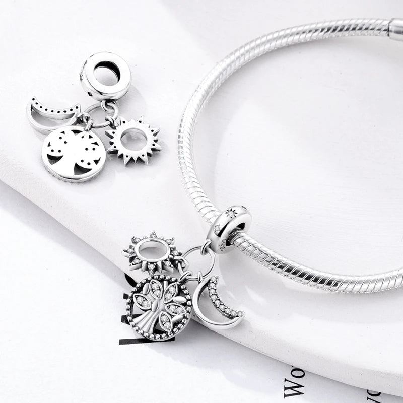 Charms aus 925er Silber, Baum des Lebens, passend für Original-Armbänder, Halsketten, Anhänger, Schmuck, Damen-Geschenk