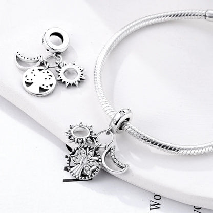 Charms aus 925er Silber, Baum des Lebens, passend für Original-Armbänder, Halsketten, Anhänger, Schmuck, Damen-Geschenk
